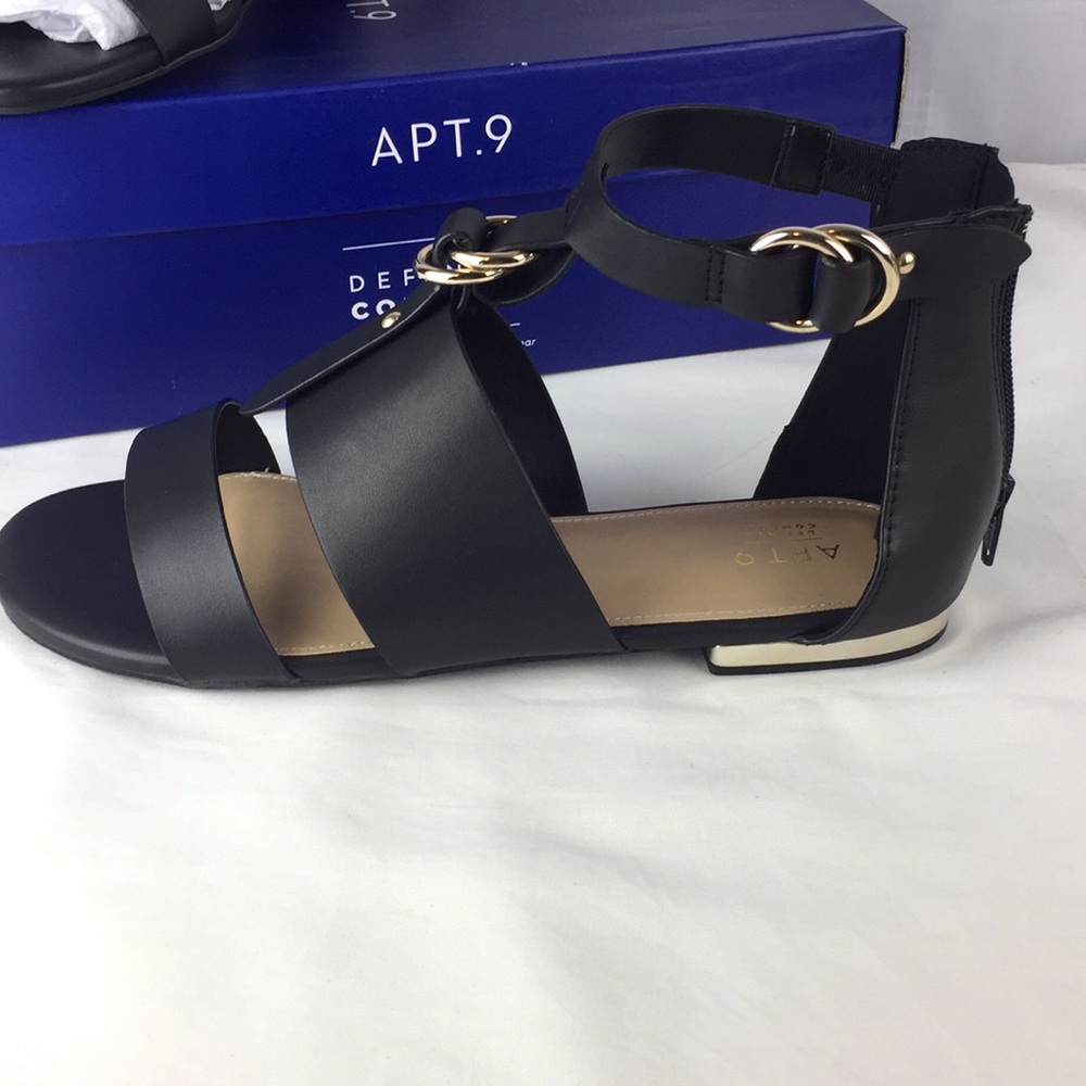 Apt.9 organized black sandal shoe added comfort 9